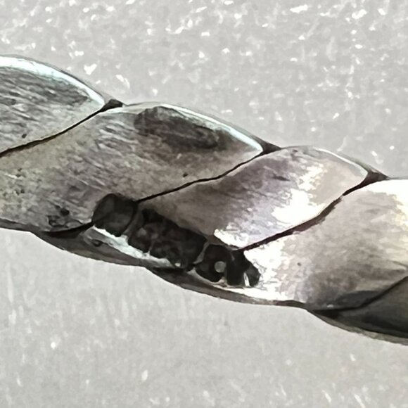 Mexico Sterling Silver Twisted Rope Bangle Bracelet Size 7.75 0.25" wide 13.8g - Picture 5 of 7